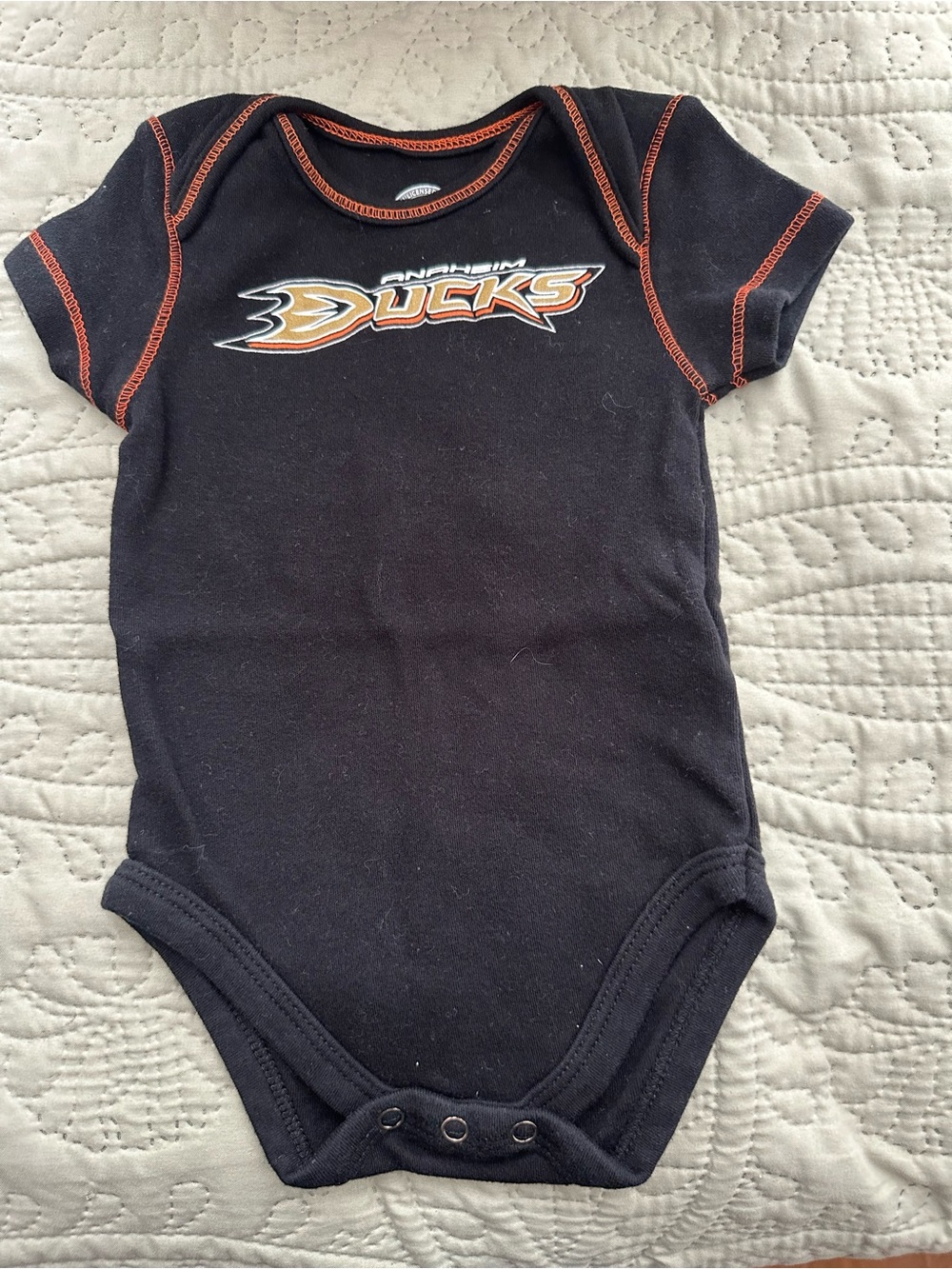 Anaheim Ducks NHL Sz 3/6 mo one piece